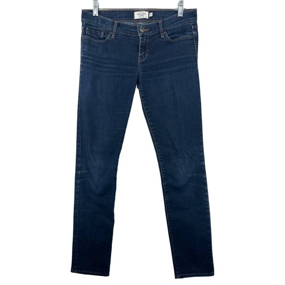 Abercrombie & Fitch Women Jean Sz 4R Erin Stretch Straight Leg Dark Wash Classic - Picture 1 of 12